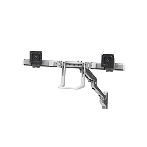 Ergotron – HX Dual Monitor Arm, VESA Wall Mount – for 2 Monitors Up to 32 Inches, 5 to 17.5 lbs Each – Polished Aluminum - color: Polished Aluminum