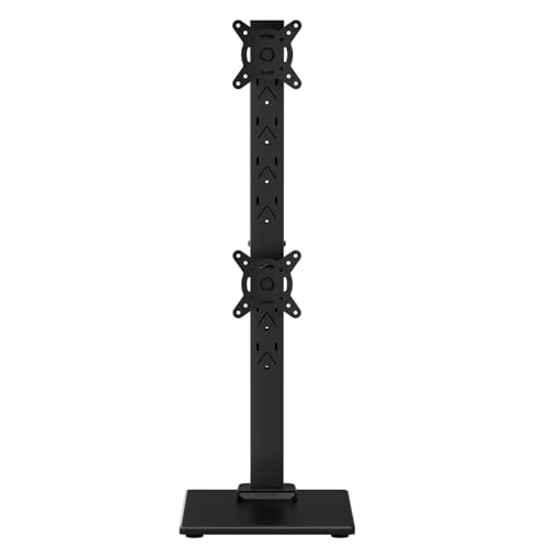 Suptek Dual Monitor Stand with Base for Two 13-36" Screen | Vertical Stack Screen, Free-Standing Monitor Riser, Swivel, Tilt, Height Adjustable - size: 13-36in(dual)