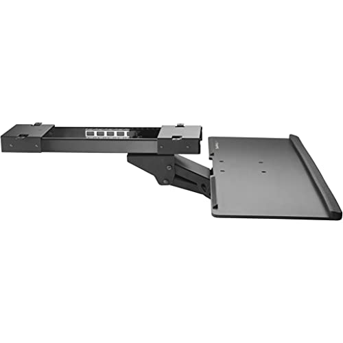 StarTech.com Under Desk-Mount Keyboard Tray - 26.4” Wide - Adjustable - Ergonomic Slide-Out Keyboard Shelf with Tilt and Swivel (KBTRAYADJ), Black - style: Standard