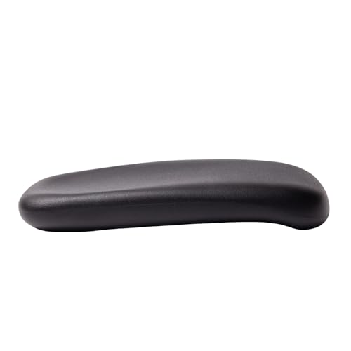 Office Chair Arm Replacement, PU Armrest Arm Pads Caps, Univeral 4" Mounting Hole, (Set of 2) Black with Screws Washer and Wrench