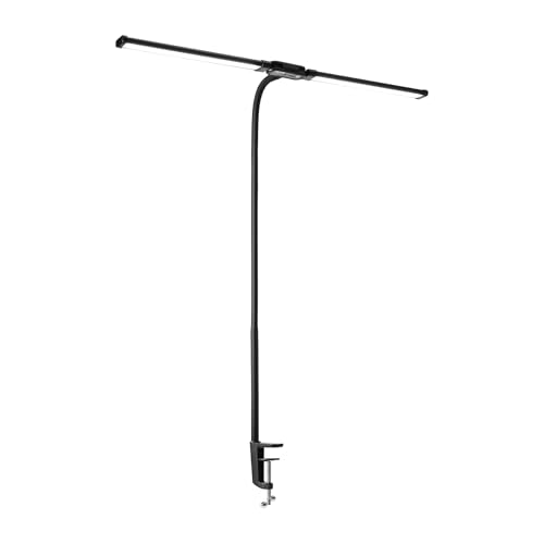 VEVOR LED Desk Lamp with Clamp, Double Head Architect Desk Lamp for Home Office, Eye-Caring Desk Light with 360° Adjustable Gooseneck, 50 Lighting Modes & Timer Function for Studying Working Drawing