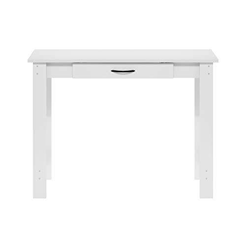 Furinno Jaya Writing Desk with Drawer, White - color: White, size: 39 inches
