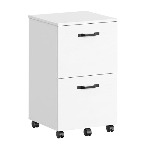 VASAGLE 2-Drawer File Cabinet, Small Rolling Filing Cabinet - color: Snow White, style: Classic