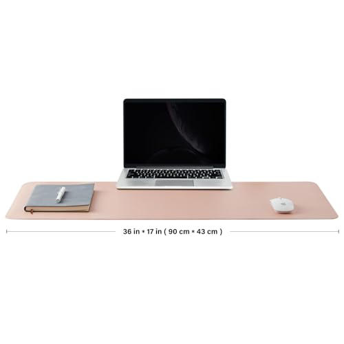 Cork Desk Mat - Dual-Sided Desk Pad for Office and Home - Desk Organization and Accessories - Ideal for Large Mouse Pad and Desk Mats on Top of Desks(Pink,36"x 17") - color: Pink, size: 36" x 17"