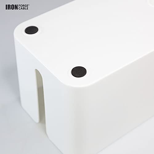 Iron Forge Cable Cable Management Box, 2 Pack - White, Hook & Loop Keepers - color: White