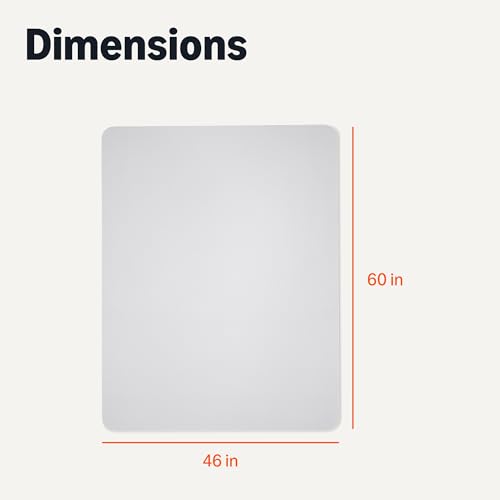 Amazon Basics Office Chair Mat for Hard Floors, Clear, Smooth Surface, Protects Hard Floors, 46" x 60" - size: 46" x 60"