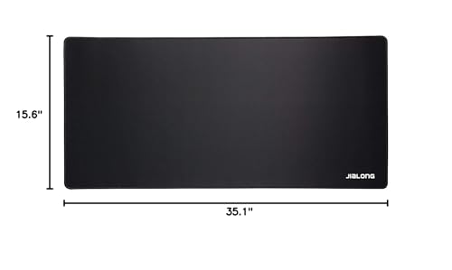 JIALONG Large Gaming Mouse Pad, XXL Desk Mousepad with Stitched Edges, Non-Slip Base Keyboard Pad for Gamer, Office & Home Classic Black - color: Black