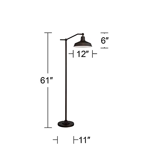 360 Lighting Kayne 61" Tall Bronze Downbridge Floor Lamp with USB Dimmer - color: Bronze - USB Dimmer Included