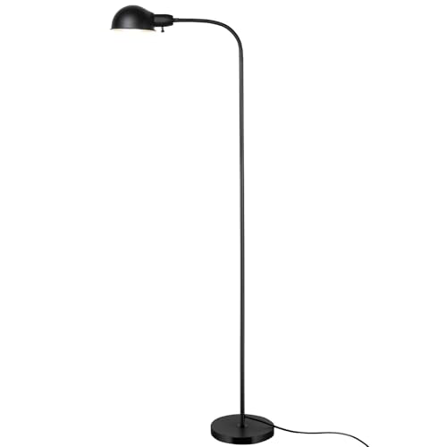 LALISU Modern Metal Reading Standing Floor Lamp with Rotatable Shade, Black - color: Black