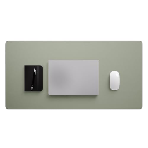 Jotsome Leather Desk Pad Mat, 34" x 17", Sage | Non-Slip Desk Blotter Pad - Desk Protector for Office, Home, Laptop and Desktop - color: Sage, size: 34" x 17"