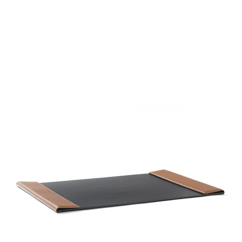 Leatherology Classic Desk Pad - 18" H x 26.5" W x 0.5" - Cognac | Office Desk Mat with Liftable Side Rails, Non-Leather Writing Surface & Micro-Suede Bottom - For Home or Office - color: Cognac, size: 18" x 26.5"