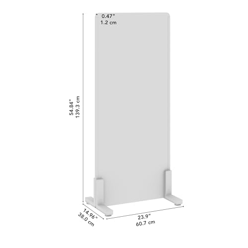 Bush Business Furniture 24W x 55H Freestanding Privacy Screen in Cool Charcoal, Standing Office Partition with Acoustic Sound Dampening Panel - color: Cool Charcoal