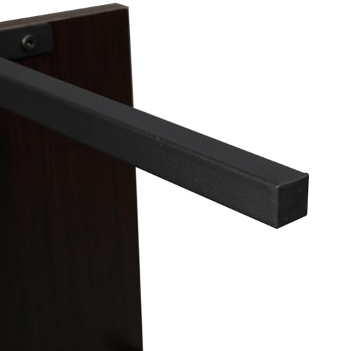 Ladder Shelf Bookshelf, 5-Tier Industrial Bookshelf with Metal Frame and Wood Board, Wall Mounted Bookcase Open Shelf Organizer for Living Room,Home Office, Bedroom,Walnut&Black - color: Walnut & Black