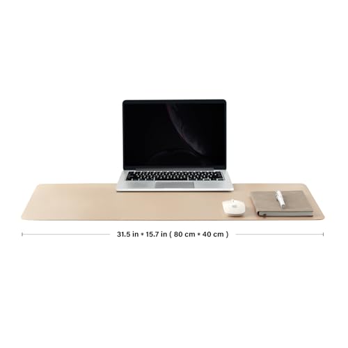 Cork Apricot Desk Mat - Dual-Sided Desk Pad for Office and Home - Desk Organization and Accessories - Ideal for Large Mouse Pad and Desk Mats on Top of Desks(31.5"x 15.7") - color: Apricot, size: 31.5" x 15.7"