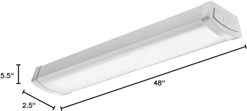 Lithonia Lighting 4 Foot LED Light Fixture, Low-Profile LED Wraparound Flush Mount Ceiling Light, 4000K Cool White, 48-Inch (FMLWL 48 840 ZT MVOLT) - color: 4000K Cool White, size: 48 inches, style: MVOLT