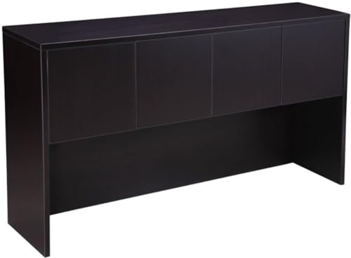 Boss Office Products Holland Executive U-Shape Desk with File Storage Pedestal and Hutch, 66", Mocha