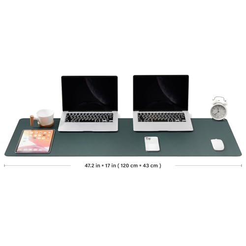 Large Cork Desk Mat - 47.2"x 17" Desk Pad for Office and Home - Ideal for Large Mouse Pad and Desk Mats on Top of Desks(Dark Green) - color: Dark Green, size: 47.2" x 17"