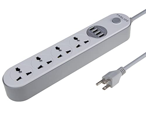 FANLIDE Universal Power Strip with USB Ports for Cruise Ship Dorm Room