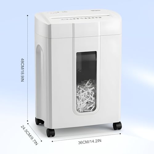 Wingwise Ultra Low Noise 48dB Paper Shredder for Home Office - color: White, size: 15 Sheets