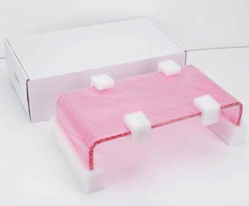 Acrylic Monitor Stand Riser Pink Laptop Stand Riser L15 xW7.5 xH4 - size: 15''-Pink