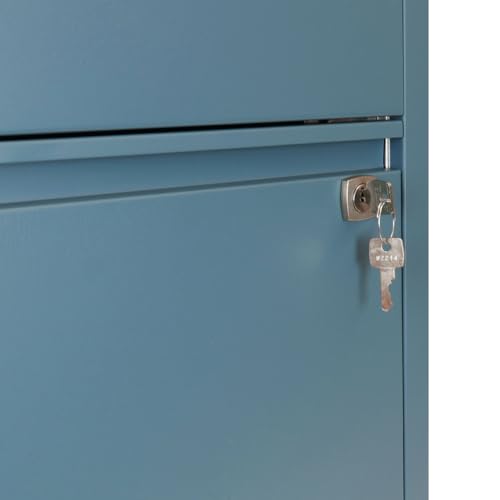 Bisley 2-Drawer Flush Front Vertical File Cabinet - Doulton Blue - color: Doulton Blue, size: 2 Drawer