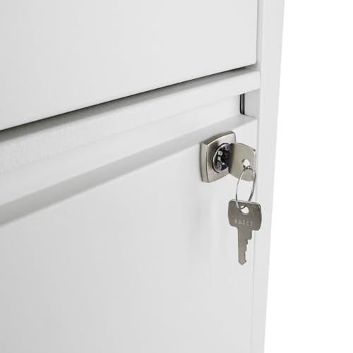 Bisley 2-Drawer Flush Front Vertical File Cabinet - Traffic White - color: Traffic White, size: 2 Drawer