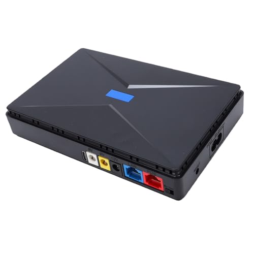 Mini UPS Uninterruptible Power Supply, ABS Router Backup Battery with 8800mAh Capacity, DC USB POE Output, Battery Indicator and Multi Protection for Home Office Security Camera (US Plug)