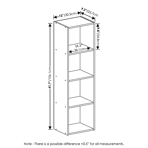 4-Tier Bookshelf, Cube Bookcase, Book Shelf, Cube Storage Organizer with Open Shelf, 9 x 12 x 42, for Home Office, Living Room, Bedroom, Light Blue/White - color: Light Blue/White, size: 4 Tier