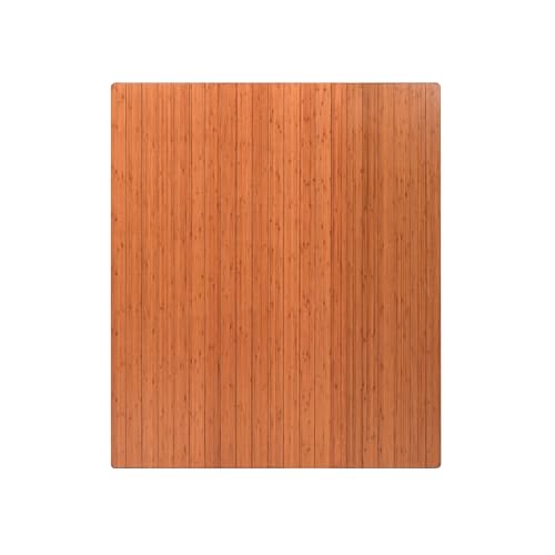 Anji Mountain 48" x 42" Bamboo Office Chair Mat for Carpet & Hardwood Floor - color: Walnut, size: 48" x 42", style: Without Lip