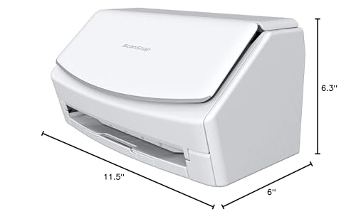 ScanSnap Fujitsu iX1500 Color Duplex Document Scanner with Touch Screen for Mac or PC, White (2018 Release)