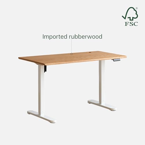 Electric Standing Desk, Height Adjustable Sit Stand Up Solid Wood Home Office Computer Desk, for Study Gaming Writing Study Bedroom Rising Desks 47.24" W - color: Natural Wood-electric Height Adjustable, size: 47.24"W
