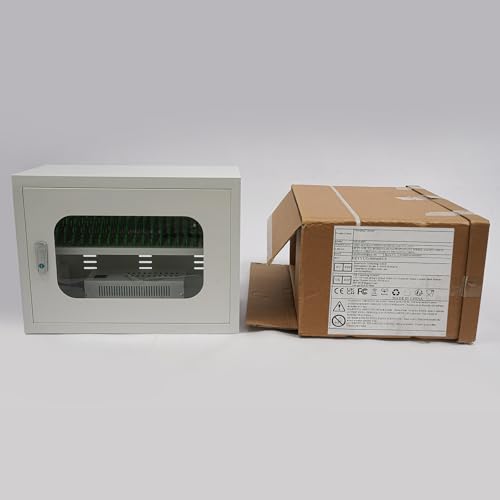 20-Device Cell Phone Charging Cabinet, Lockable Steel Charging Station - color: White, size: 20-Device