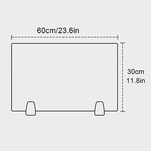 Acrylic Free Standing Privacy Screen for Desk Divider Home & Office Partitions - Portable Visual Distractions Privacy Panel for Table Top Workstation - size: 60x30cm(23.6x11.8")