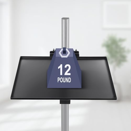 Microphone Stand Tray, 15.6" x 10.8", Black | Steel Shelf, 12 lbs - size: 15.6" X 10.8"