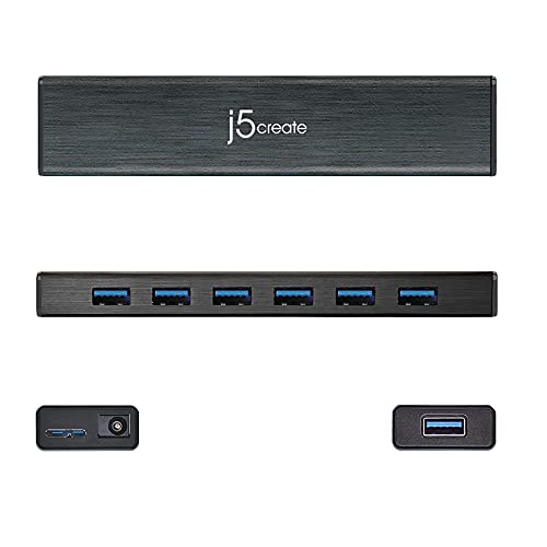j5create 7-Port Powered USB 3.0 20W Data Hub with 3.3 ft Extended Cable
