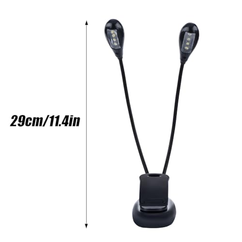 Joyzan Music Stand Light, Clip on LED Book Lights Dual Arm Reading Lamp | Eye Cared 360°Flexible Gooseneck USB Desk Rechargeable Clamp Mini Bed Bookworms Piano Player Travel Orchestra - size: 8 beads