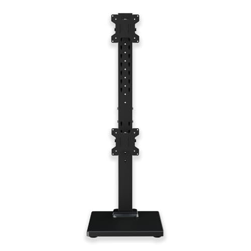 Suptek Dual Monitor Stand Vertical Stack Free-Standing Riser | Fits Two Screen Max 36" & One Screen Max 43", Swivel, Tilt, Height Adjustable, 50, 75 and 100mm Vesa, Base Stand - size: 13-43in(single)/13-36in(dual)