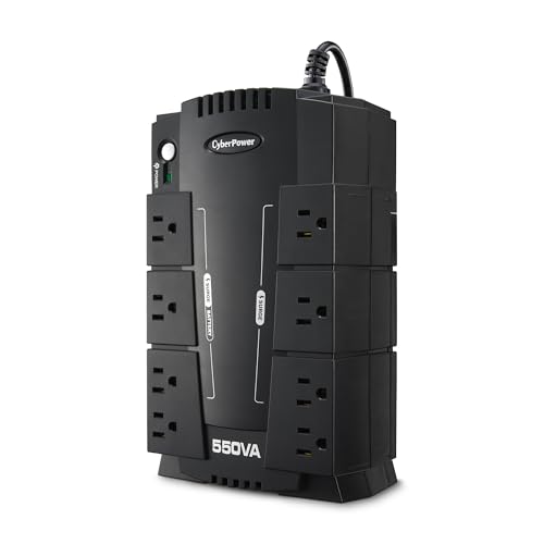 CyberPower CP550SLG Standby UPS Battery Backup and Surge Protector | Surge Protector, 550VA/330W, 8 Outlets, UL Certified - size: 550VA, style: Compact