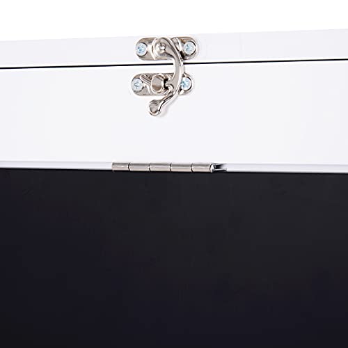 HOMCOM Wall Mounted Foldable Desk Blackboard 23.5" x 34.75" x 57.75" White | Fold Out Convertible Floating Desk, with Shelves