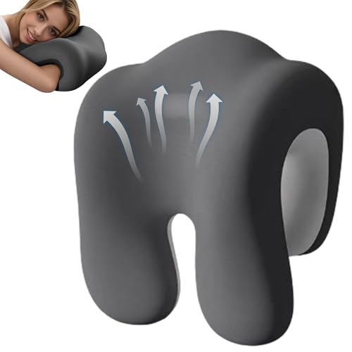 Office Chair Headrest Attachment, Ergonomic Memory Foam Concave Neck Support Pillow, Comfort Office Chair Headrest for Working, Car, Sofa, Plane, Travel