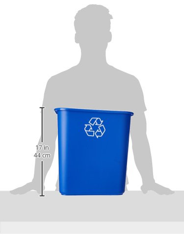 United Solutions 7.7 Gallon Recycling Wastebasket, Blue, Under Desk - color: Blue, size: 30.8 Qt - 1 Pack