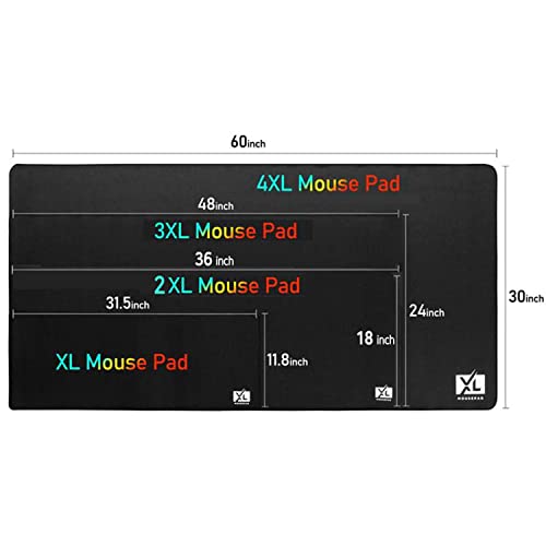 3XL Huge Mouse Pads Oversized (48''x24'') - Extra Large Gaming XXXL Mousepad for Full Desk - Super Thick Nonslip Rubber Base and Waterproof Desktop Keyboard Extended Mouse Mat (Black, XXX-Large) - size: 3XL (48'' x 24'')