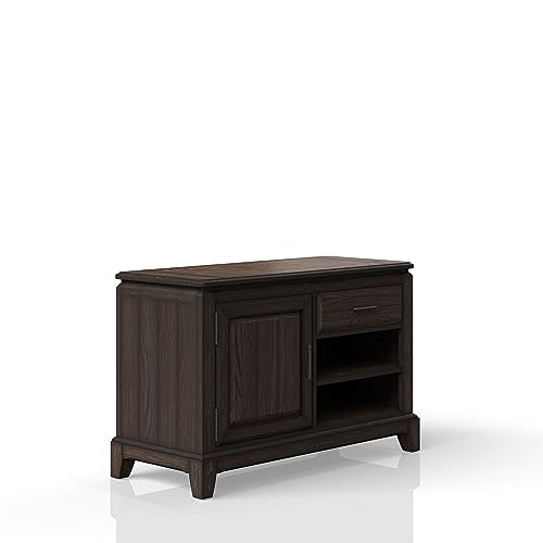 Chocolate Office Storage Credenza with Adjustable Shelves and Locking Doors for Home or Business Use Durable Wood Construction