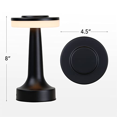 O'Bright Dome Cordless Rechargeable LED Mushroom Table Lamp, Matte Black - color: Matte Black