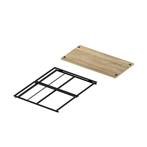Furinno Riau No Tool/No Assembly/Folding Metal Frame Computer Desk, Sonoma Oak/Black - color: Sonoma Oak/Black, size: 39 inches