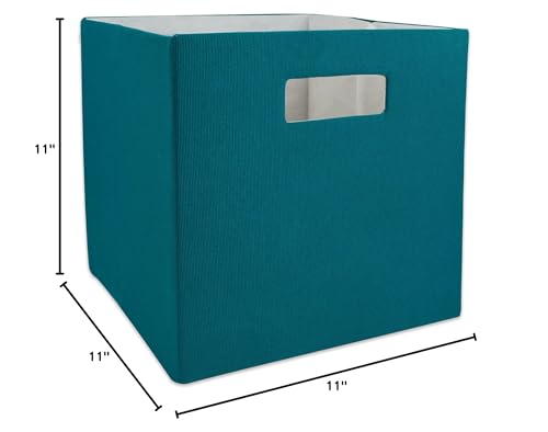 DII Poly-Cube Storage Collection Hard Sided, Collapsible Solid, Small, Teal - color: Teal, size: Small Square, 11x11x11"