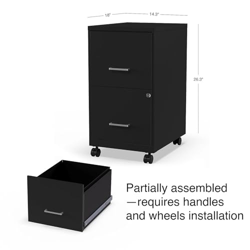 Staples Vertical File Cabinet, Letter/Legal, 2-Drawer, Locking, Black - color: Black, style: 2 Pack