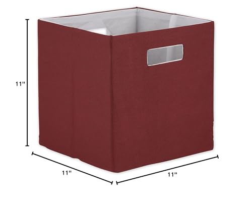 DII Collapsible Polyester Storage Cube, Solid, Lightweight and Durable, Small Square, 11x11x11, Barn Red - color: Barn Red, size: Small Square, 11x11x11"