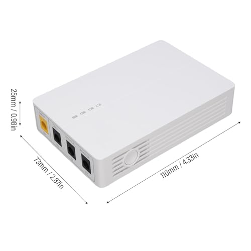 Mini UPS for Router & Modem, 6000mAh DC Backup Uninterruptible Power Supply with 3 Output Ports, 5-Hour Runtime for WiFi, Security Cameras, Tablets