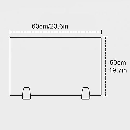 Acrylic Free Standing Privacy Screen for Desk Divider Home & Office Partitions - Portable Visual Distractions Privacy Panel for Table Top Workstation - size: 60x50cm(23.6x19.7")